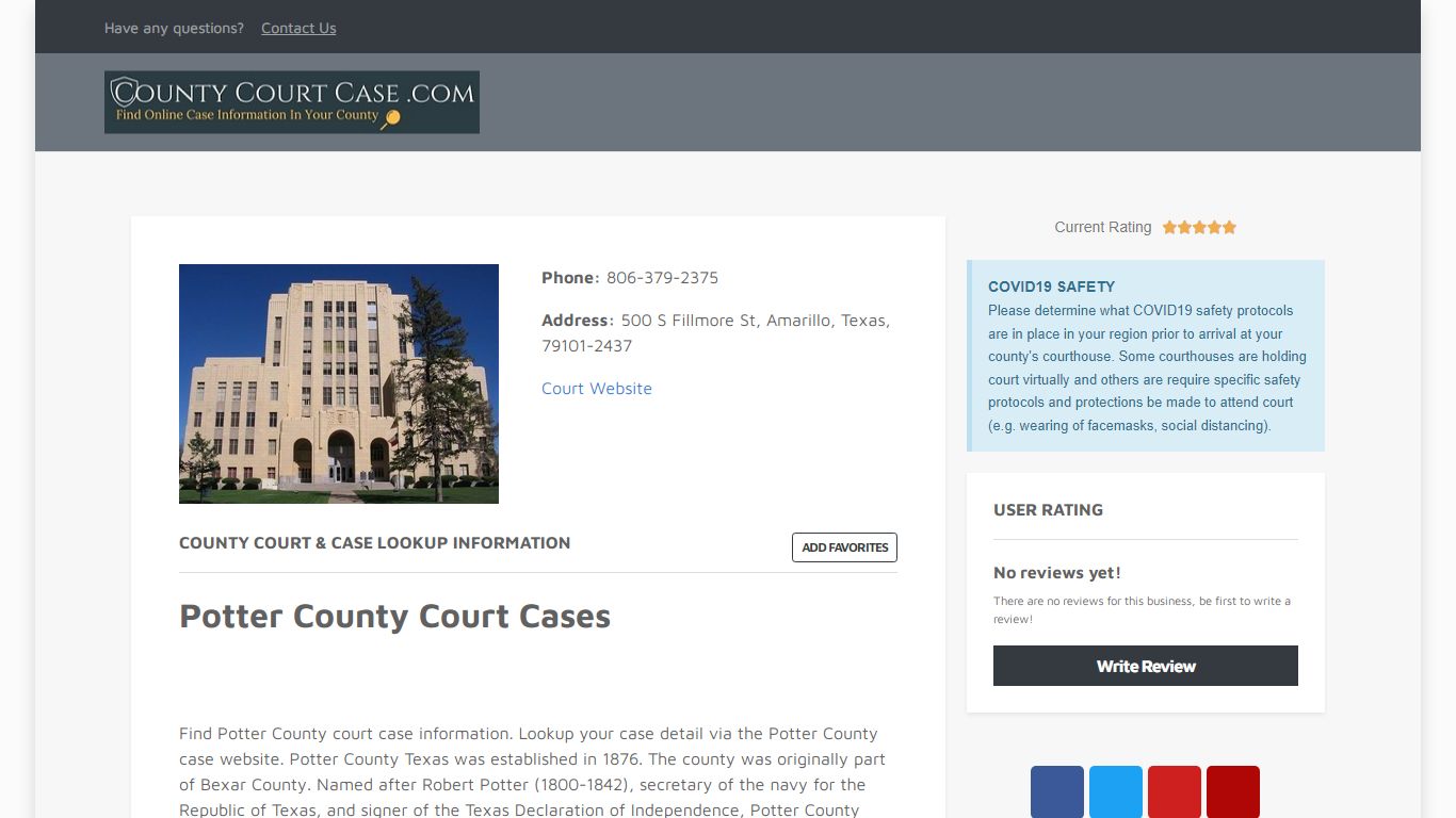 Potter County | County Court Case Search & Lookup ...